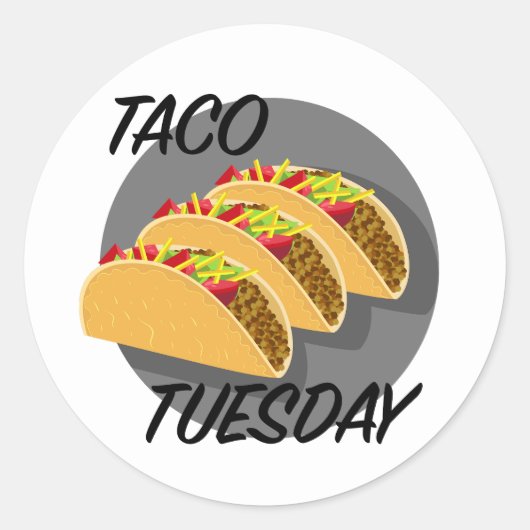 Taco Dinsdag Ontwerp - Klassieke ronde stickers (Voorkant)