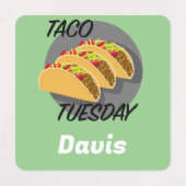 Taco Dinsdag Ontwerp - Klein vierkant waslabel Labels (Design 2)