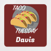 Taco Dinsdag Ontwerp - Klein vierkant waslabel Labels (Design 2)