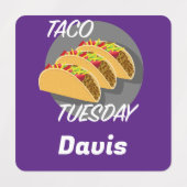 Taco Dinsdag Ontwerp - Klein vierkant waslabel Labels (Design 2)