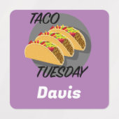 Taco Dinsdag Ontwerp - Klein vierkant waslabel Labels (Design 2)