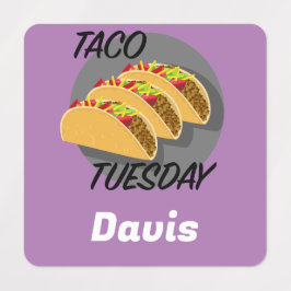 Taco Dinsdag Ontwerp - Klein vierkant waslabel Labels