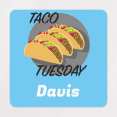 Taco Dinsdag Ontwerp - Klein vierkant waslabel Labels (Design 2)