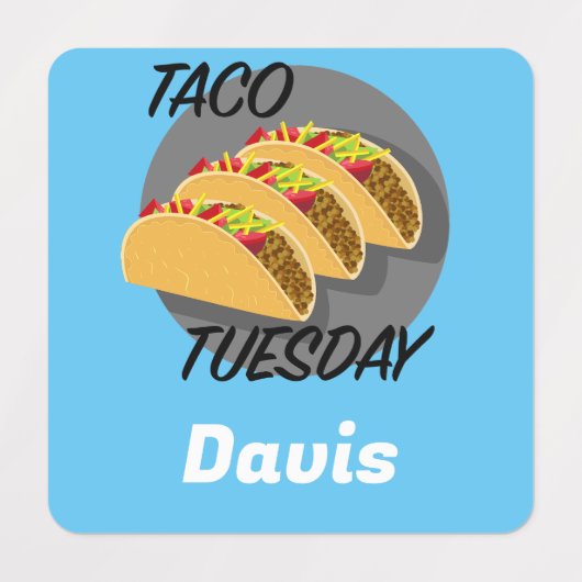 Taco Dinsdag Ontwerp - Klein vierkant waslabel Labels (Design 2)