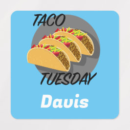 Taco Dinsdag Ontwerp - Klein vierkant waslabel Labels