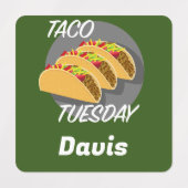 Taco Dinsdag Ontwerp - Klein vierkant waslabel Labels (Design 2)