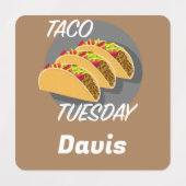 Taco Dinsdag Ontwerp - Klein vierkant waslabel Labels (Design 2)