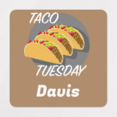 Taco Dinsdag Ontwerp - Klein vierkant waslabel Labels (Design 1)
