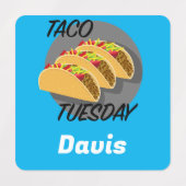 Taco Dinsdag Ontwerp - Klein vierkant waslabel Labels (Design 1)