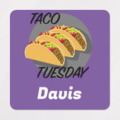 Taco Dinsdag Ontwerp - Klein vierkant waslabel Labels (Design 2)