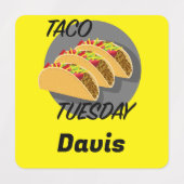 Taco Dinsdag Ontwerp - Klein vierkant waslabel Labels (Design 2)