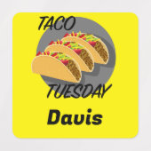 Taco Dinsdag Ontwerp - Klein vierkant waslabel Labels (Design 1)