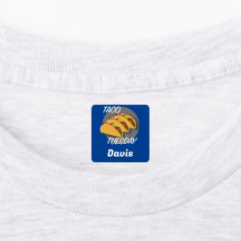 Taco Dinsdag Ontwerp - Klein vierkant waslabel Labels