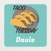 Taco Dinsdag Ontwerp - Klein vierkant waslabel Labels (Design 2)