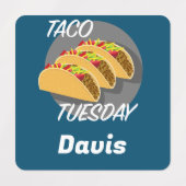 Taco Dinsdag Ontwerp - Klein vierkant waslabel Labels (Design 2)