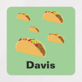 Taco Dinsdag Ontwerp - Klein vierkant waslabel Labels (Design 2)