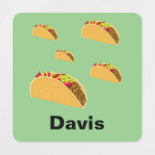 Taco Dinsdag Ontwerp - Klein vierkant waslabel Labels (Design 1)