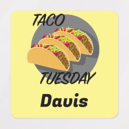 Taco Dinsdag Ontwerp - Klein vierkant waslabel Labels