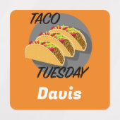 Taco Dinsdag Ontwerp - Klein vierkant waslabel Labels (Design 1)
