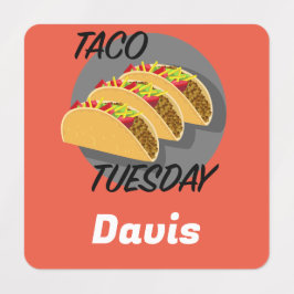 Taco Dinsdag Ontwerp - Klein vierkant waslabel Labels