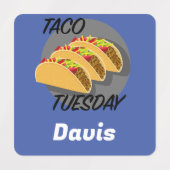 Taco Dinsdag Ontwerp - Klein vierkant waslabel Labels (Design 2)