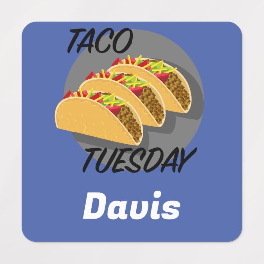Taco Dinsdag Ontwerp - Klein vierkant waslabel Labels (Design 1)