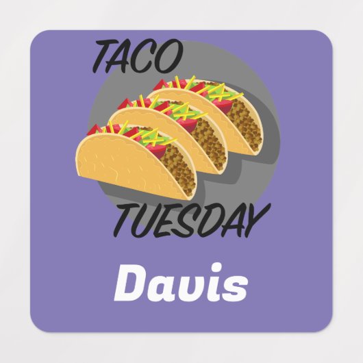 Taco Dinsdag Ontwerp - Klein vierkant waslabel Labels (Design 1)