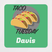 Taco Dinsdag Ontwerp - Klein vierkant waslabel Labels (Design 1)