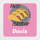 Taco Dinsdag Ontwerp - Klein vierkant waslabel Labels (Design 1)
