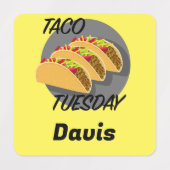 Taco Dinsdag Ontwerp - Klein vierkant waslabel Labels (Design 1)