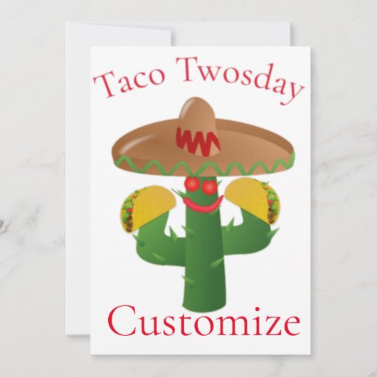 Taco dinsdag Saguaro Cactus Thunder_Cove Kaart (Voorkant)