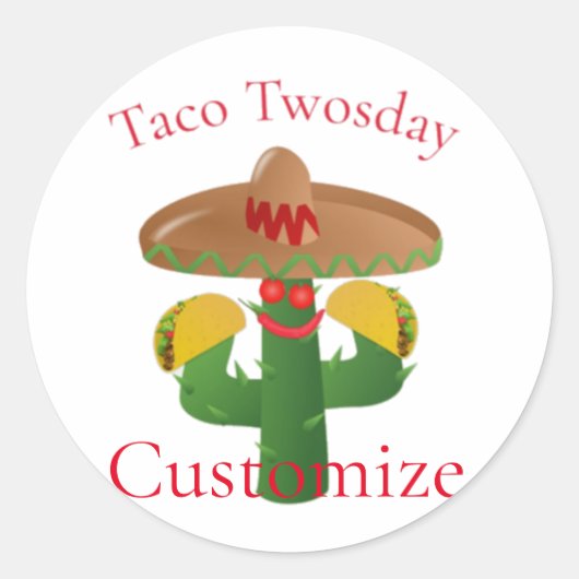 Taco dinsdag Saguaro Cactus Thunder_Cove Ronde Sticker (Voorkant)