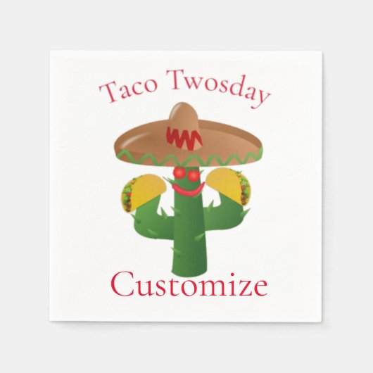 Taco dinsdag Saguaro Cactus Thunder_Cove Servet (Voorkant)