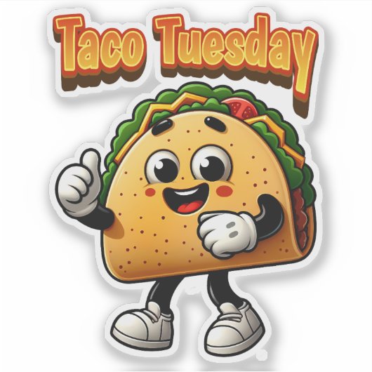 Taco dinsdag sticker (Voorkant)