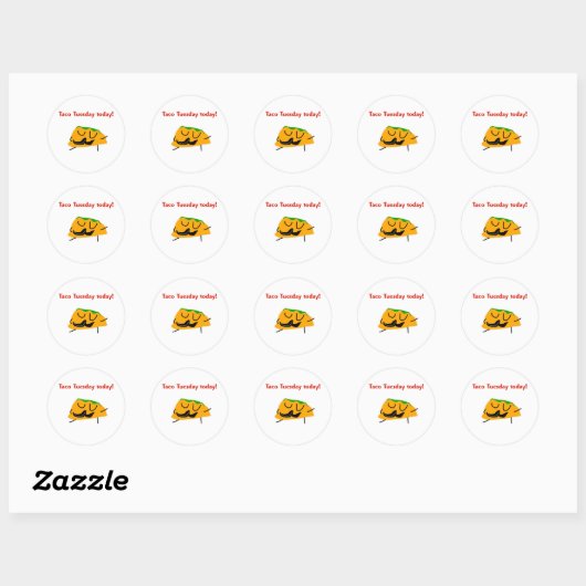 Taco Dinsdag vandaag! Ronde Sticker (Vel)