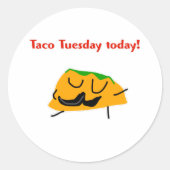 Taco Dinsdag vandaag! Ronde Sticker (Voorkant)