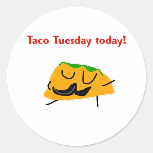 Taco Dinsdag vandaag! Ronde Sticker (Voorkant)