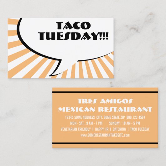 taco dinsdag visitekaartje (Voorkant / Achterkant)