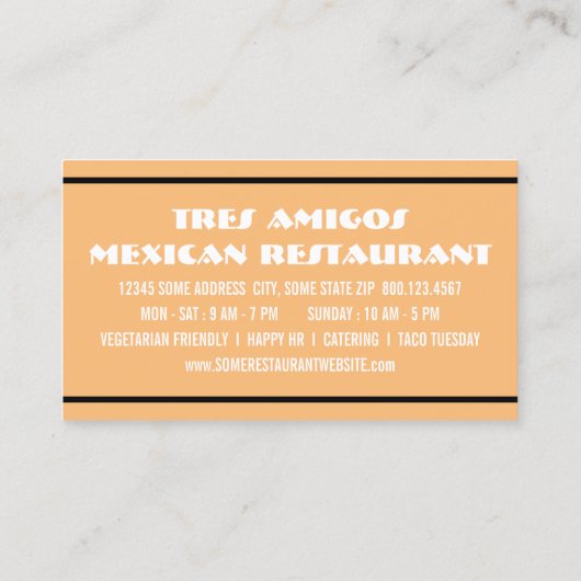 taco dinsdag visitekaartje (Achterkant)