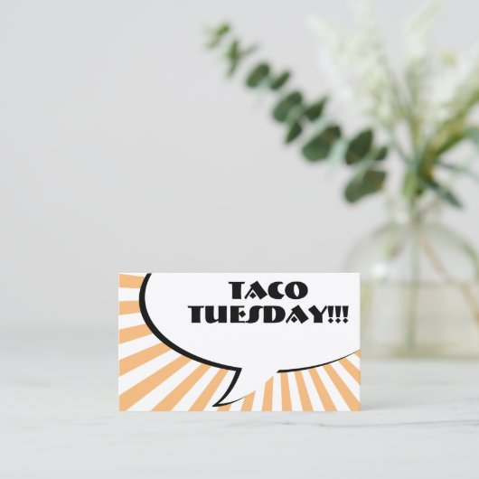 taco dinsdag visitekaartje (Staand voorkant)