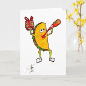 Taco Drink Tobaasco-verjaardagskaart Kaart (Gele Bloem)