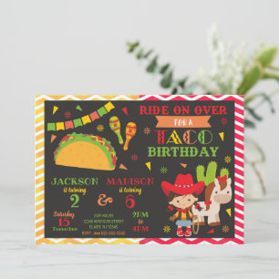 Taco- en cowgirl-verjaardagsfeest   Fiesta-feestje Kaart