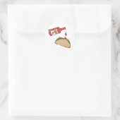 Taco en Hete Saus Ronde Sticker (Tas)