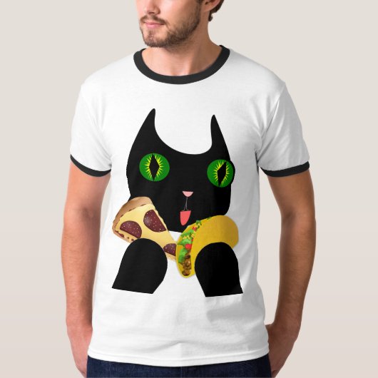 TACO EN PIZZA CAT Funny T-shirts (Voorkant)