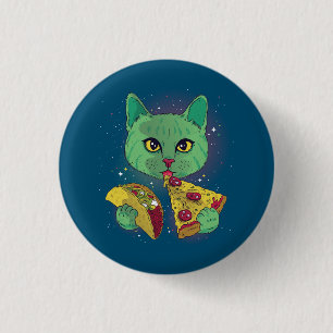 Taco en Pizza Cosmic Space Cat Ronde Button 3,2 Cm
