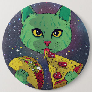 Taco en Pizza Cosmic Space Cat Ronde Button 6,0 Cm