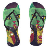 Taco en Pizza Cosmic Space Cat Teenslippers (Voetbed)