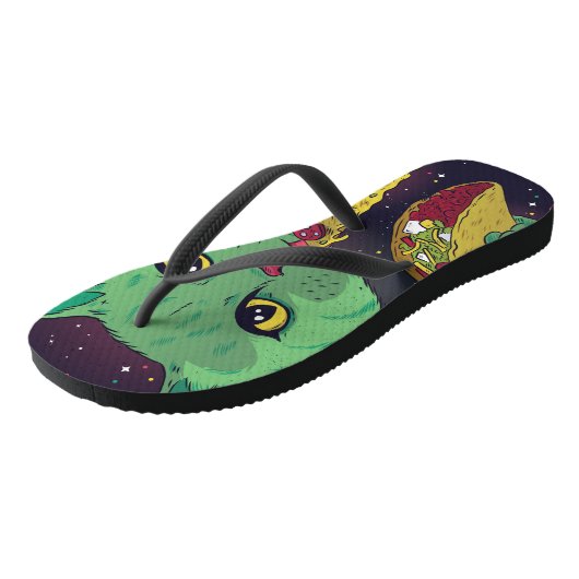 Taco en Pizza Cosmic Space Cat Teenslippers (Schuin)