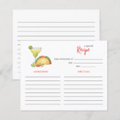 Taco en Tequila Vrijgezellenfeest Receptenkaart (Voorkant / Achterkant)