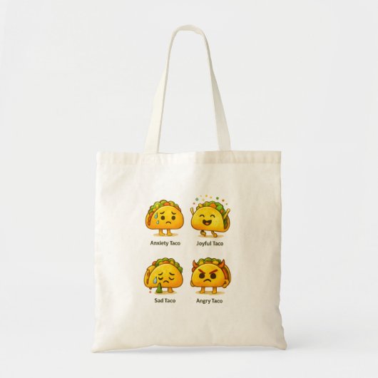 Taco Feelings | Funny Reusable Grocery Tote Bag (Voorkant)